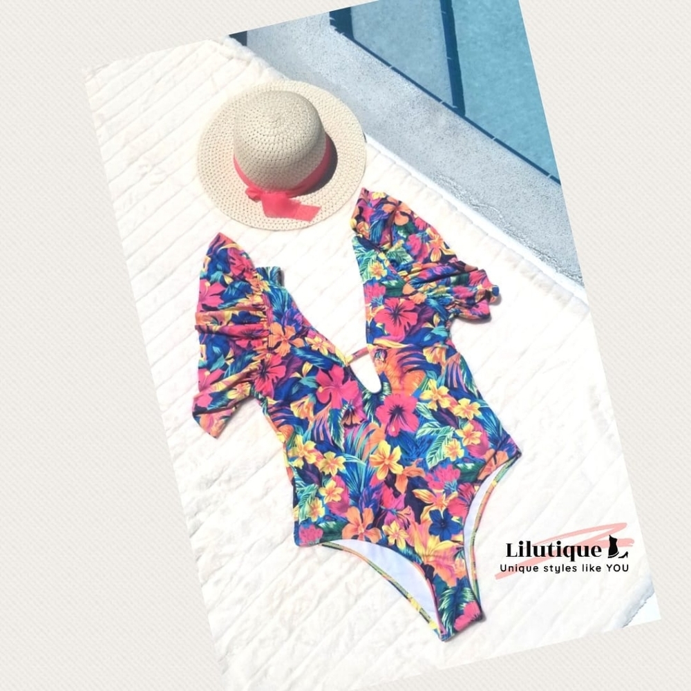 Tropical Pink Swimsuit One Piece